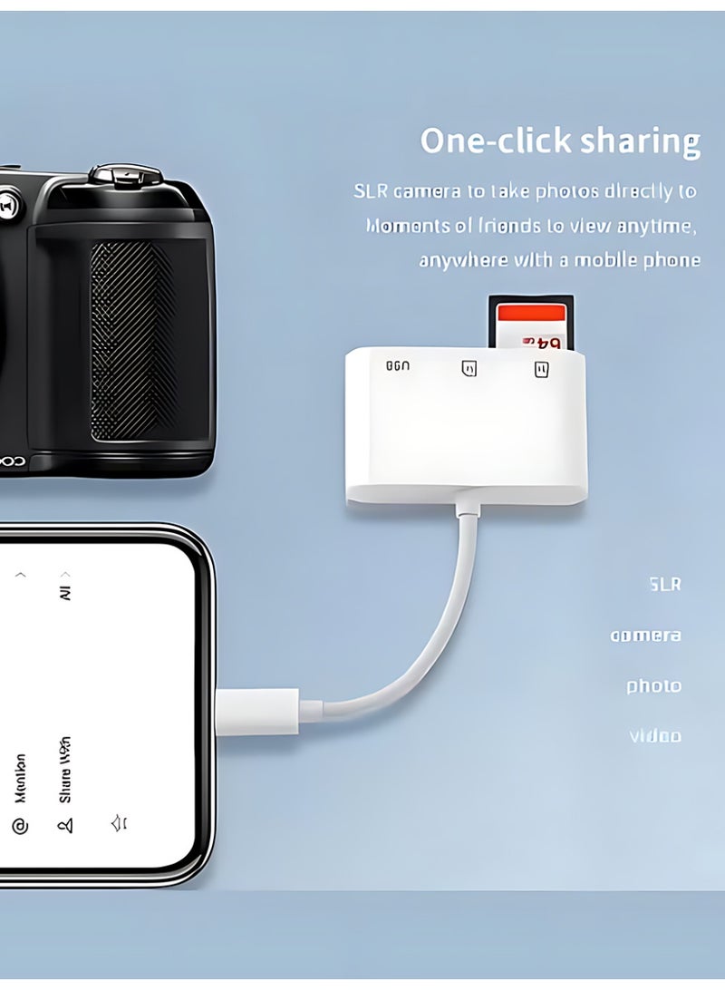 CLAVON قارئ بطاقات SD متعدد الوظائف 3 في 1 USB C، محول Type C إلى USB C، محول بطاقة TF يدعم القراءة والكتابة المزدوجة - Image 3